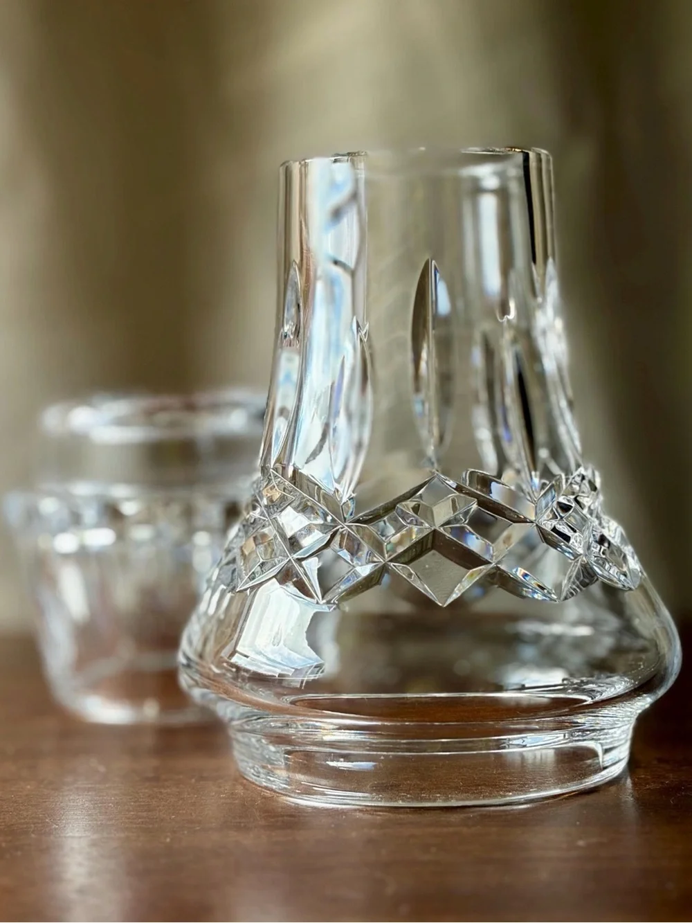 Vintage Waterford Crystal Lismore Hurricane Fairy Lamp